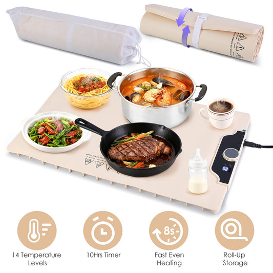 Portable Electric Food Warming Mat – Adjustable Temperature & Timer