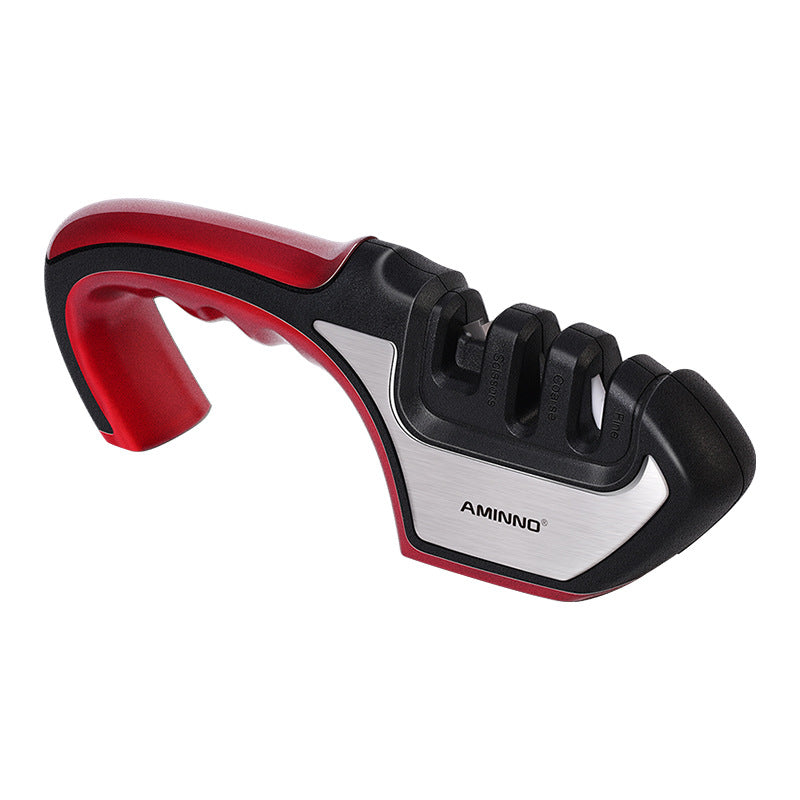 Uses A Sharpener To Sharpen A Kitchen Knife