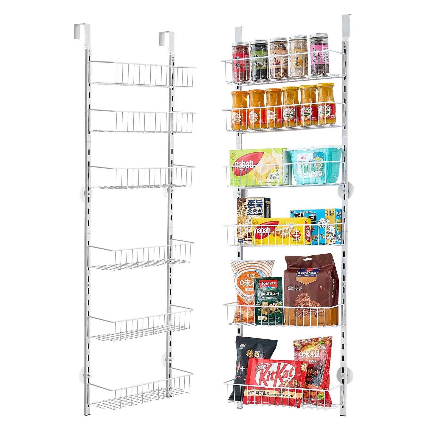 Over The Door Pantry Organizer 6 Tiers – Adjustable Kitchen Storage Rack