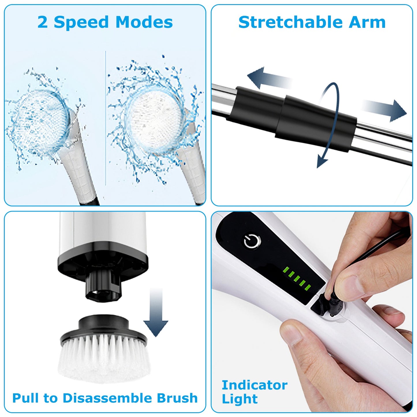 Electric Spin Scrubber – Cordless Rechargeable Cleaning Brush for Bathroom & Kitchen