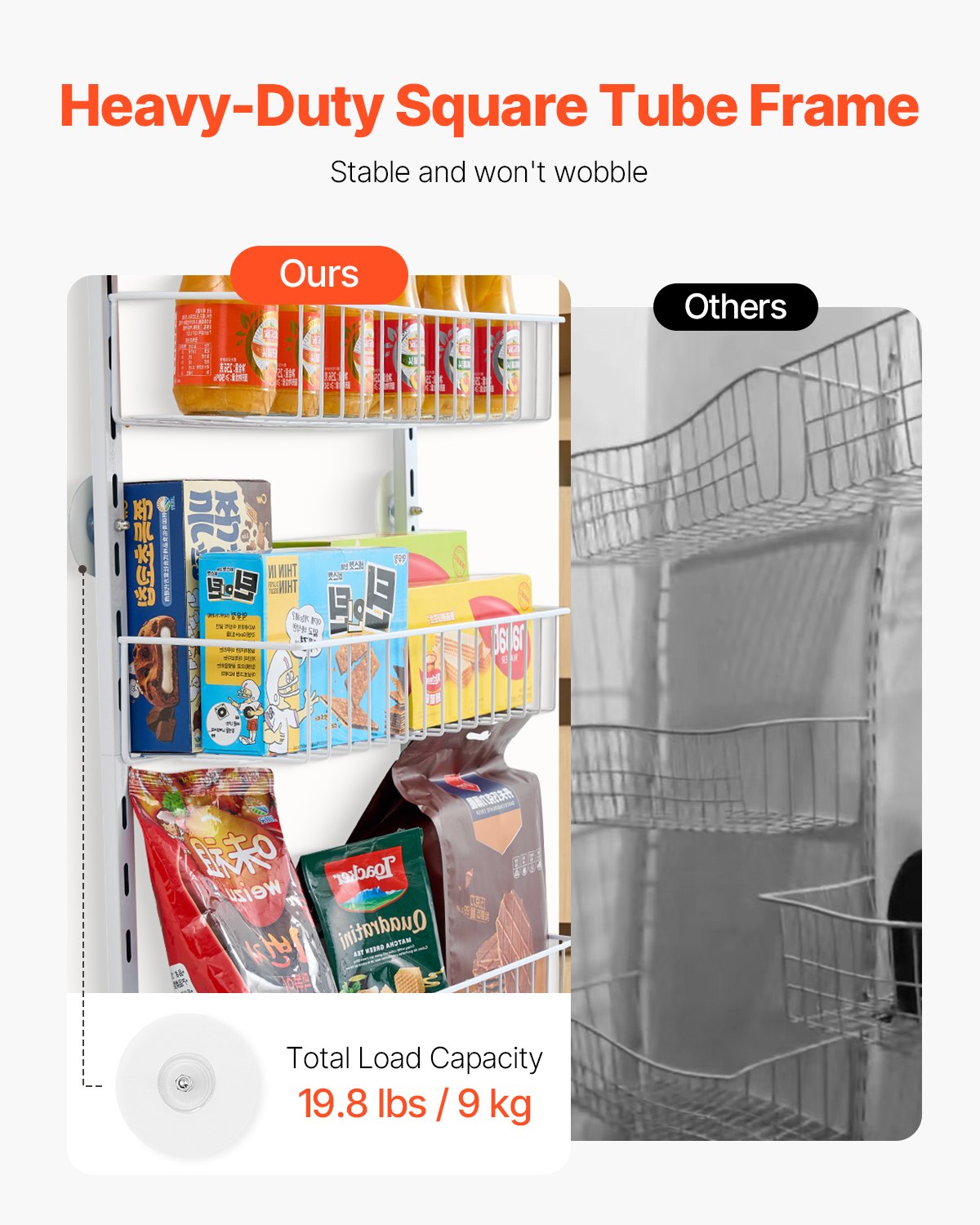 Over The Door Pantry Organizer 6 Tiers – Adjustable Kitchen Storage Rack